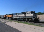 BN 9497 is leaving the yard after a crew change 